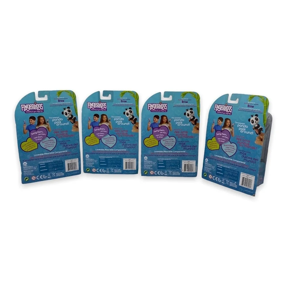 WowWee Fingerlings Interactive Drew Baby Panda Black and White NEW (Lot of 4) - Picture 2 of 6